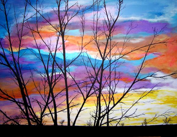 Winter Sunrise Painting